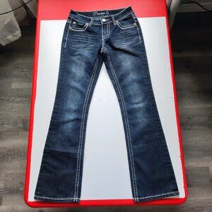 Warehouse One Premium Jeans women's size 25 ink blue mid-rise ,baby boot